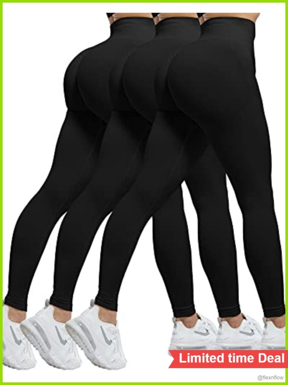 Seamless High Waisted Scrunch Butt Lifting Leggings 3 Piece Set Women's Gym